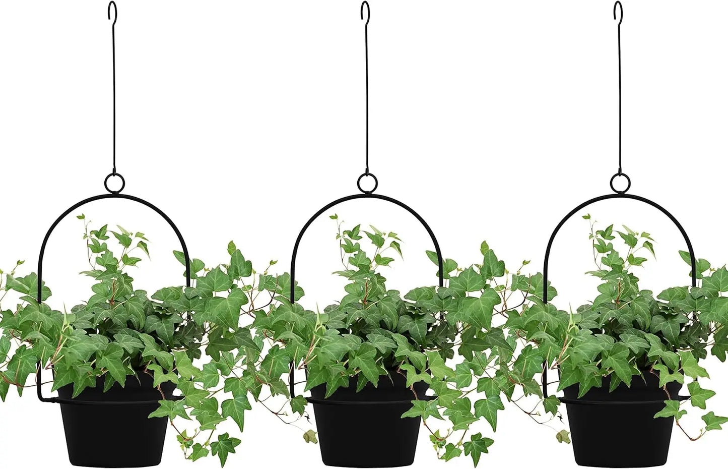 3-Pack Black Hanging Planters