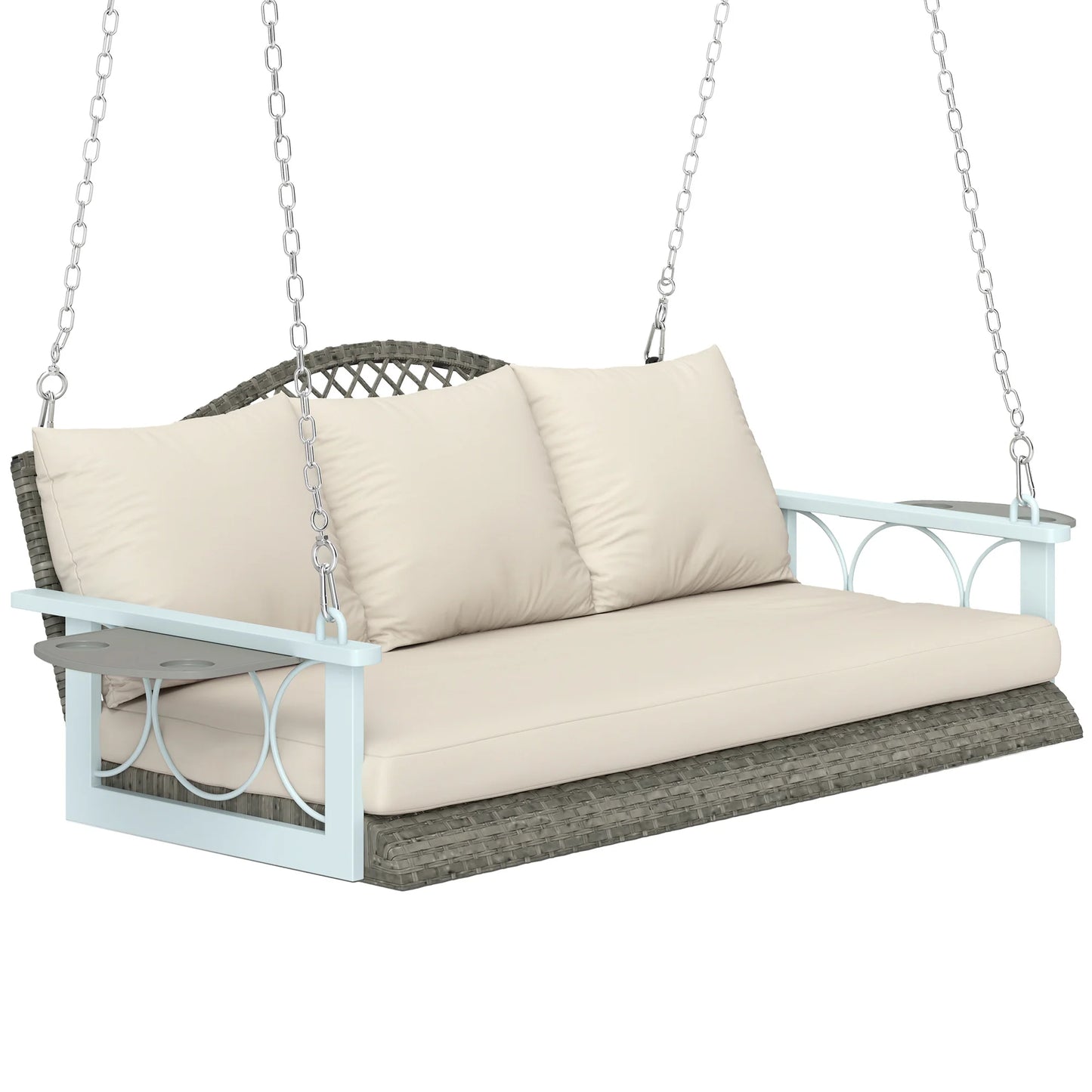 2 Person Wicker Hanging Porch Swing