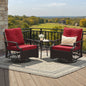 3-Piece Swivel Patio Bistro Set with Cushions & Table