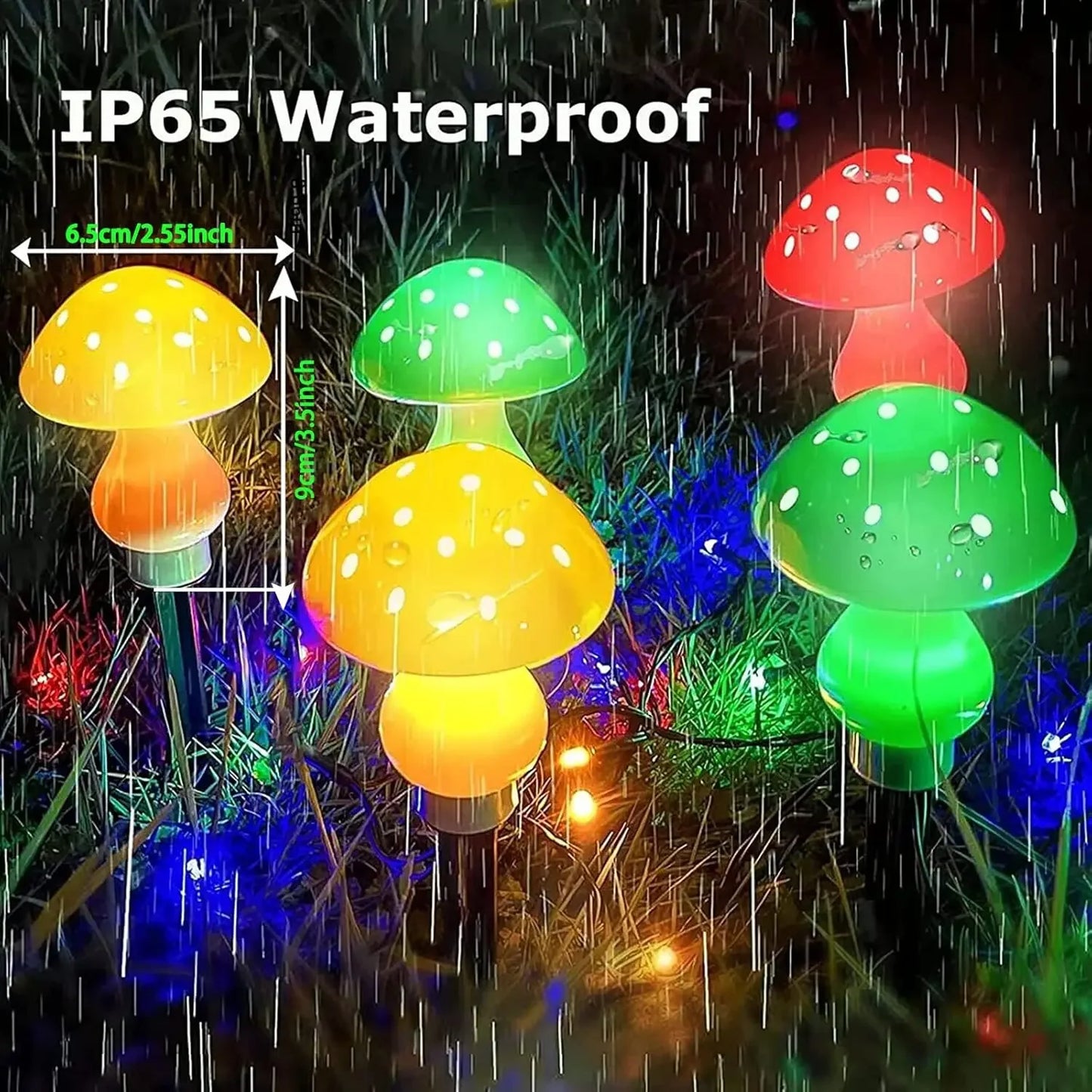 8pcs/set Outdoor Mushroom Solar Garden Lights 50 LED 8 Modes Waterproof