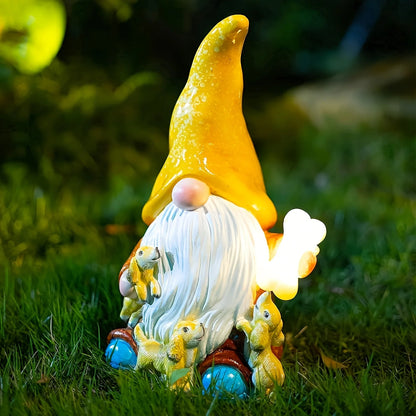 Garden Gnome Statue with Solar Lights