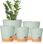 Self Watering Plant Pots 7/6.5/6/5.5/5 Inch with Drainage Holes