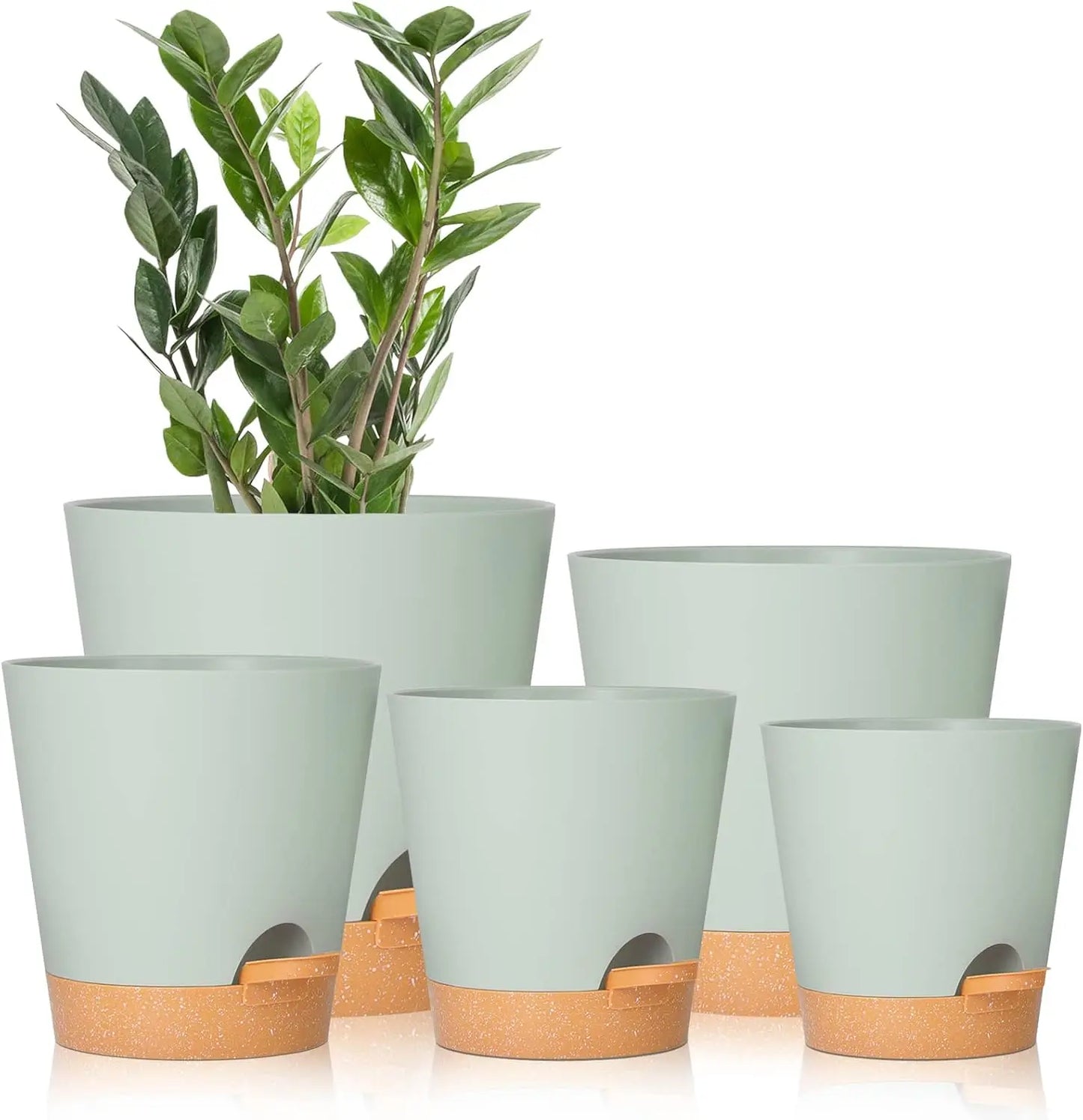 Self Watering Plant Pots 7/6.5/6/5.5/5 Inch with Drainage Holes