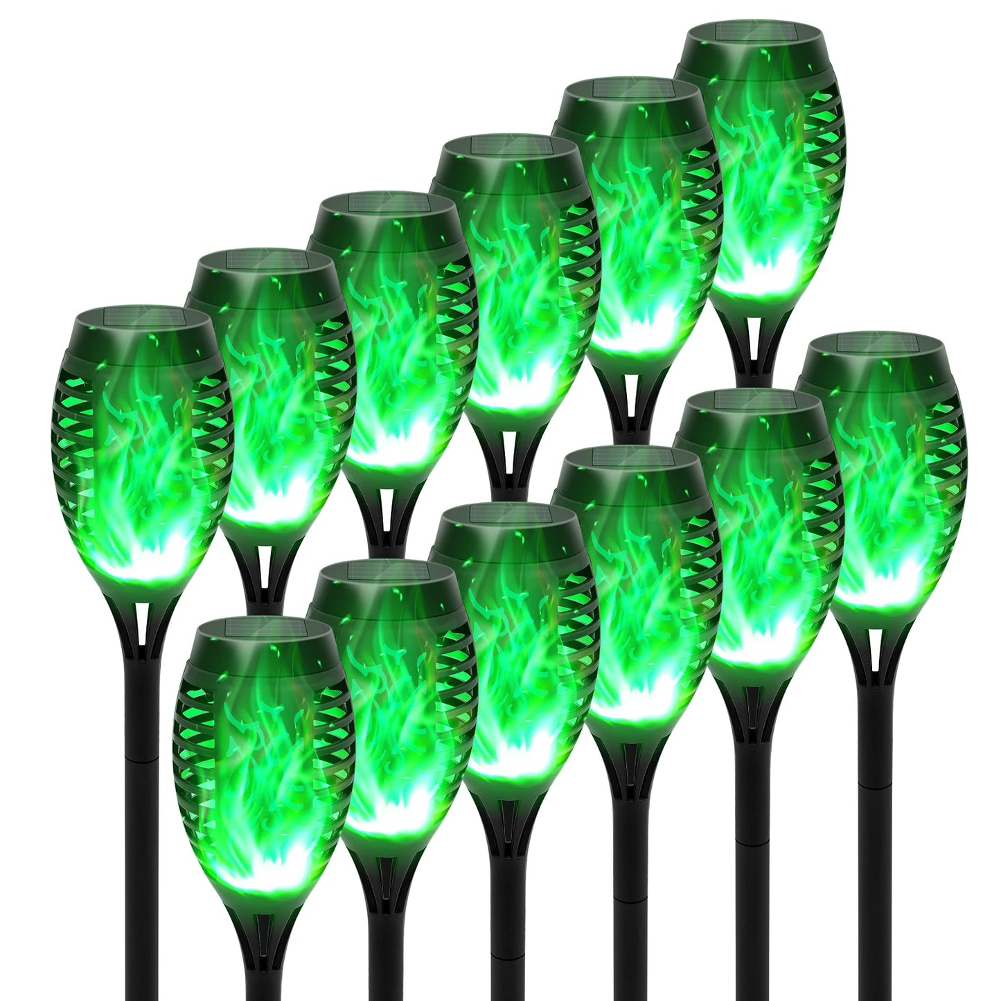 4/6/8/12Pcs Solar Flickering Outdoor Flame Torch Light