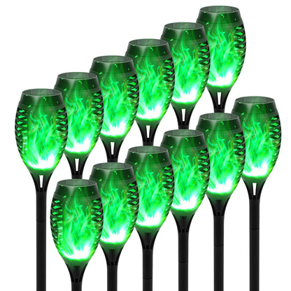 4/6/8/12Pcs Solar Flickering Outdoor Flame Torch Light