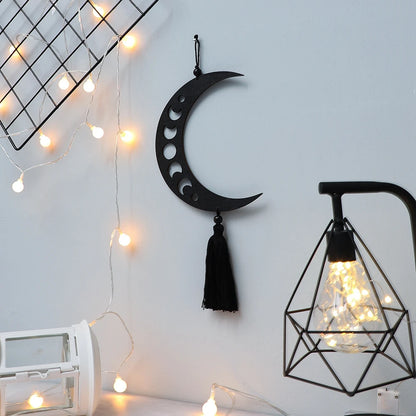 Wooden Moon Phase Garland Wall Hanging