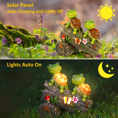 Resin Solar Turtle Garden Figurines