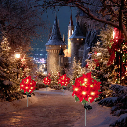 4 pieces of solar Christmas flowers