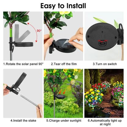 LED Solar Light Waterproof Azalea Flowers