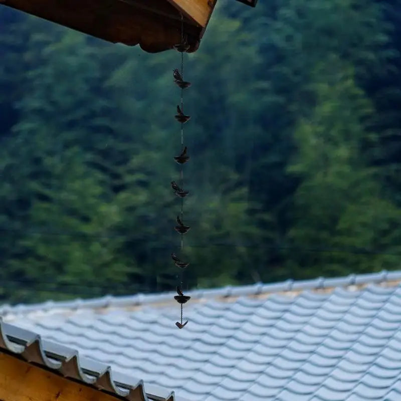 1m Mobile Birds On Cups Metal Rain Chain