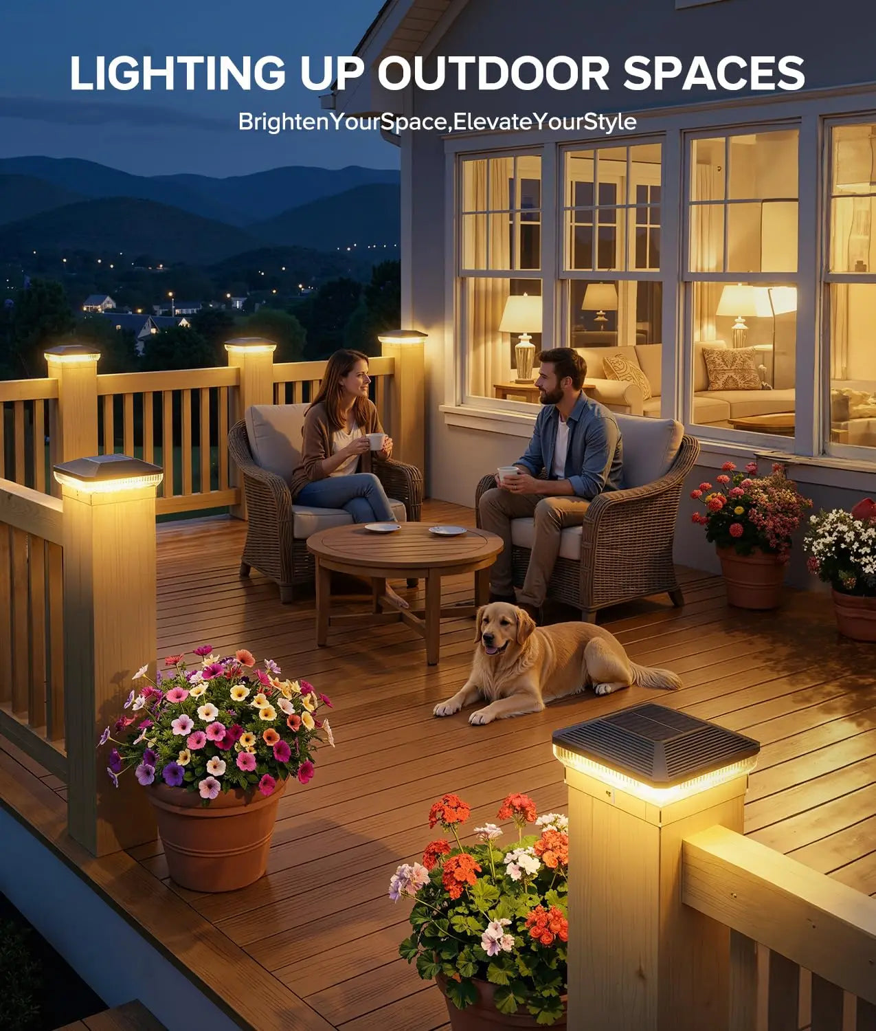 6/12 Pack Solar Post Cap Lights with 3 Modes