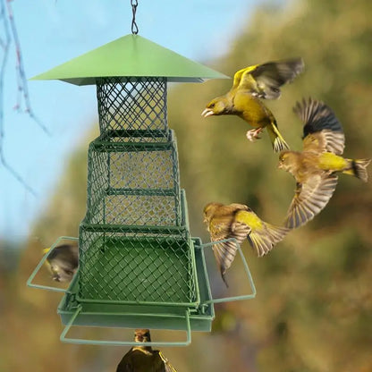 3-Layer Retractable Metal Bird Feeder