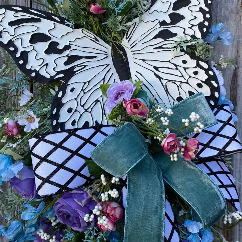 Spring Rose Butterfly Wreath