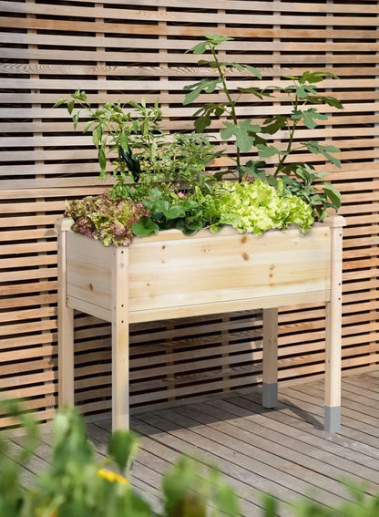 Elevated Wooden Garden Bed with Legs, 48"L x 24"W