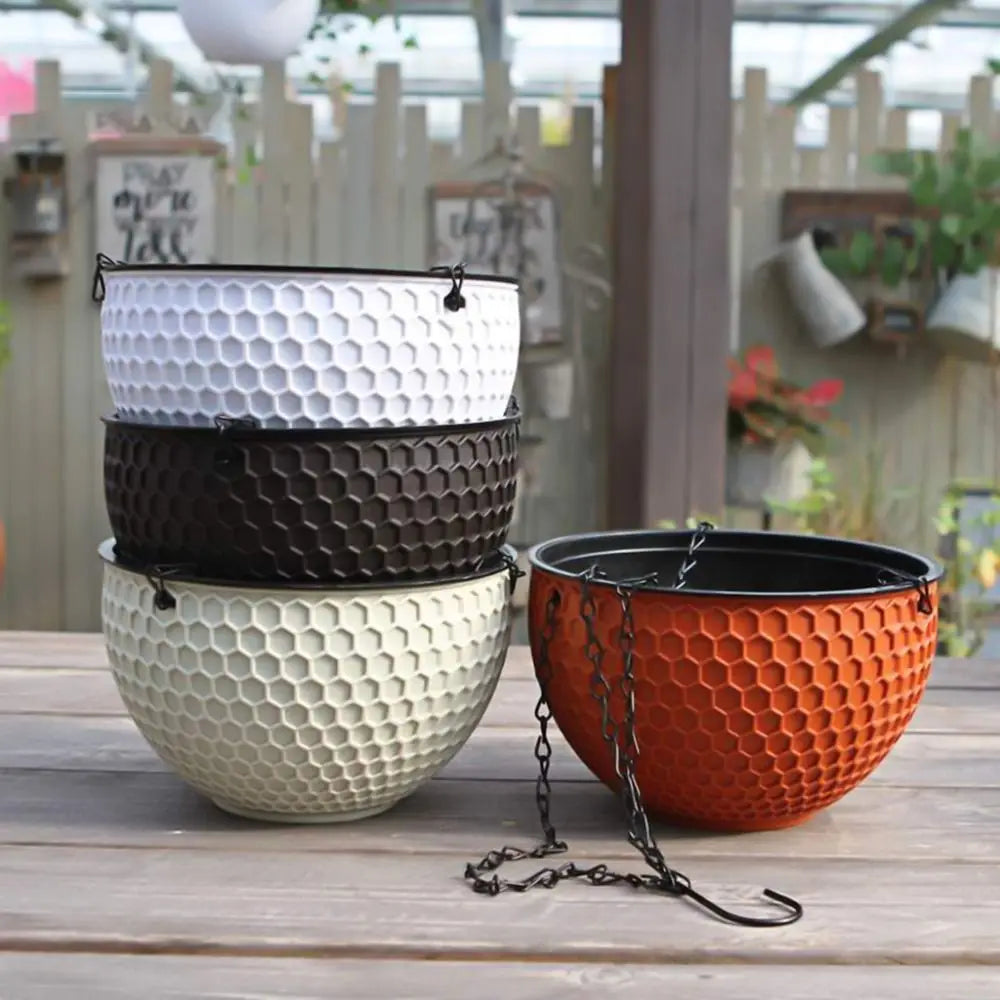 New Plastic Imitation Weaving Hanging Flower Basket