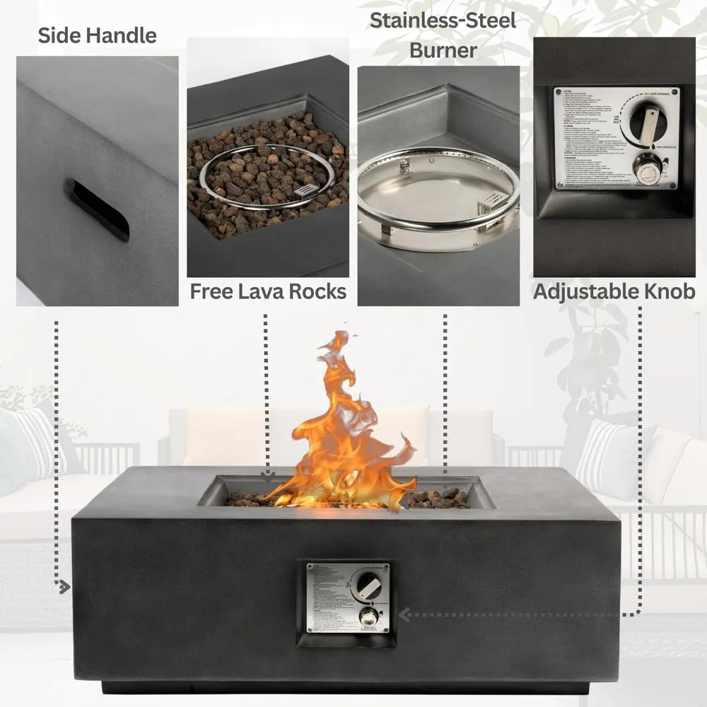 35-Inch Outdoor Propane Fire Pit Table