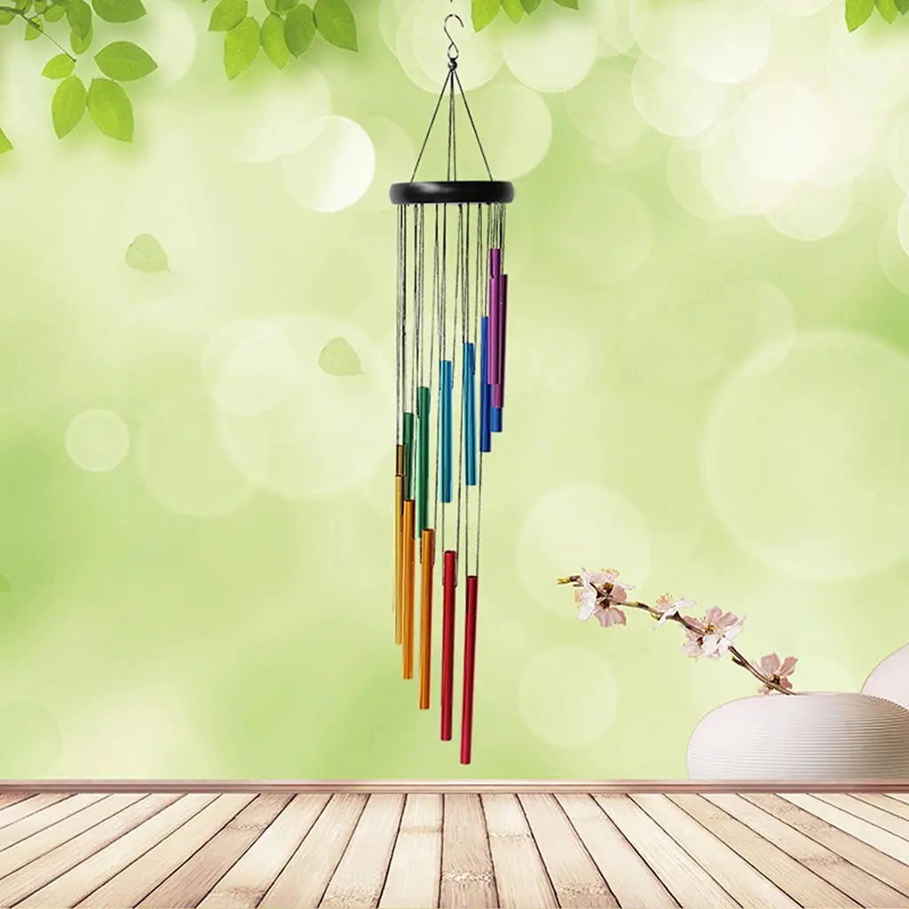 Beautiful and Soothing Musical Wind Chime with 12 Tubes and Bells