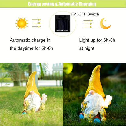 Garden Gnome Statue with Solar Lights