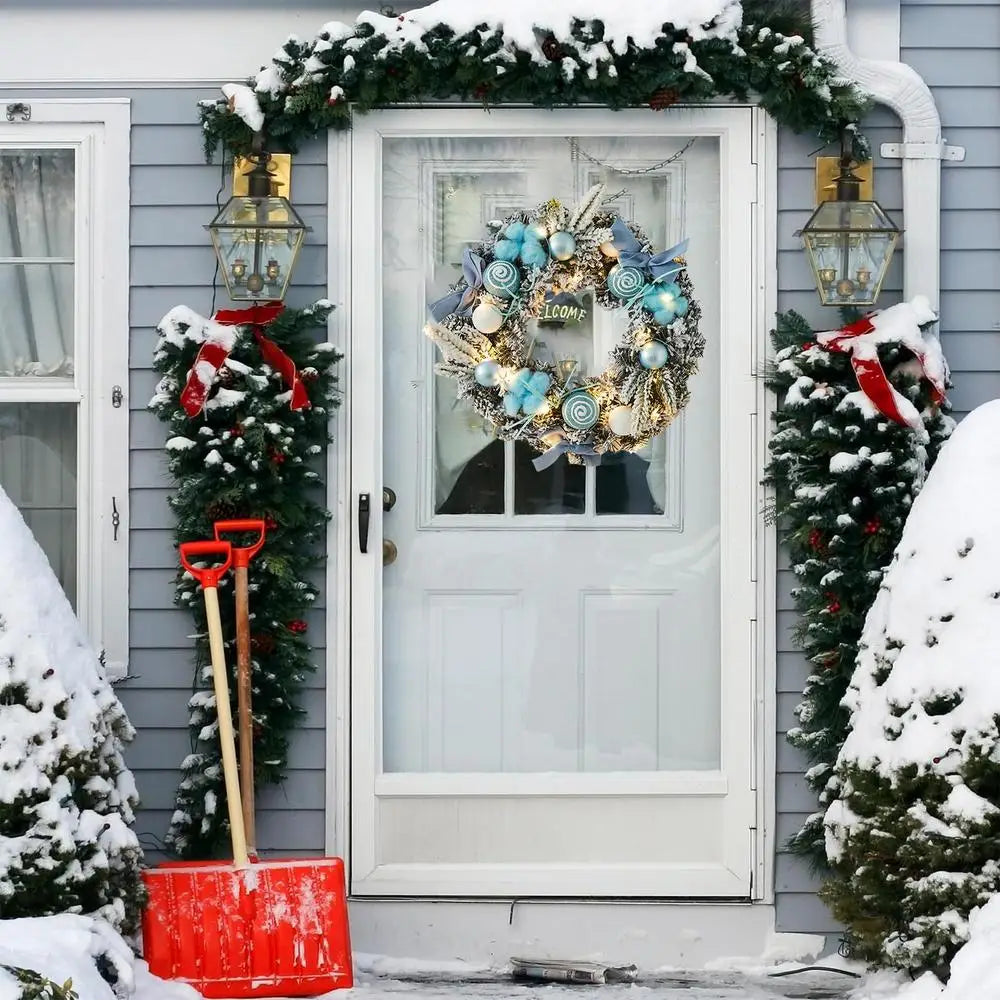 11.81in Light Up Christmas Wreath