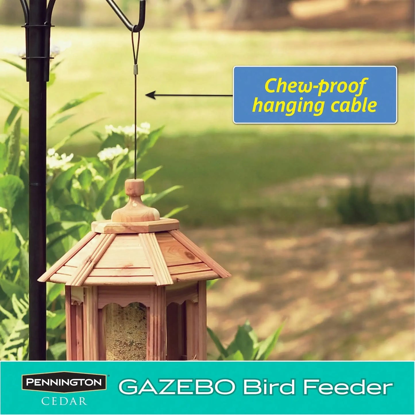 Cedar Gazebo Wild Bird Feeder w/ 3 lb Hopper Capacity