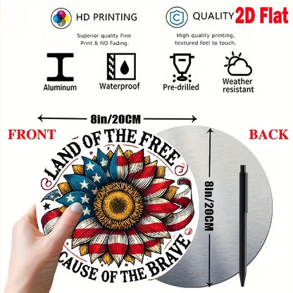 American Flag 8x8 Inch Metal Sign