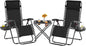 3PCS Zero Gravity Recliner Portable Outdoor Reclining Chair Set w/Side Table