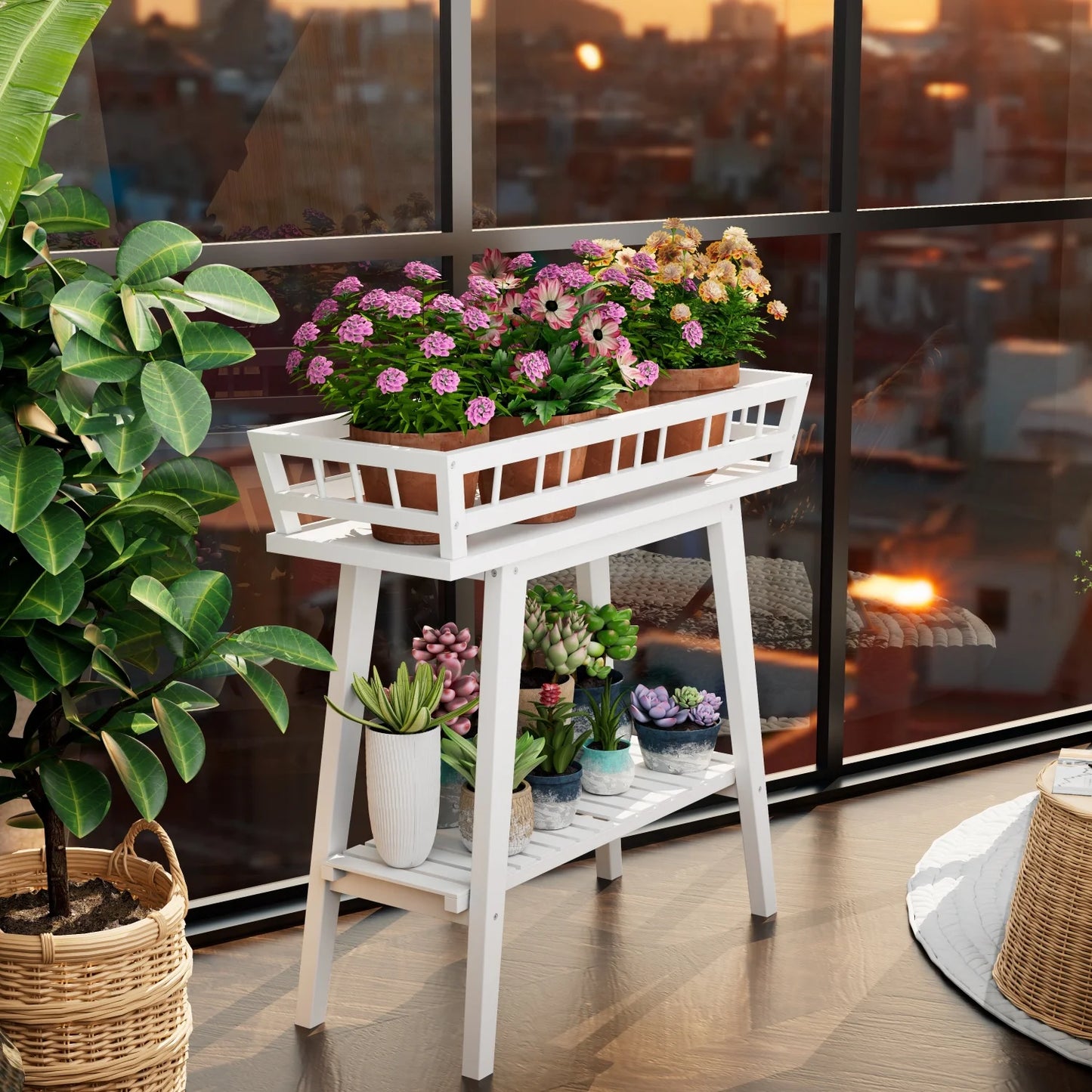 2 Tier Bamboo Plant Stand