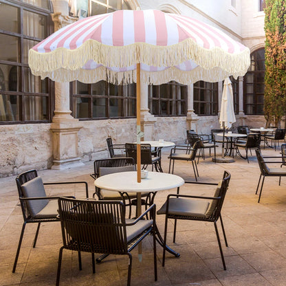 Striped Patio Umbrella with Tilt Pole