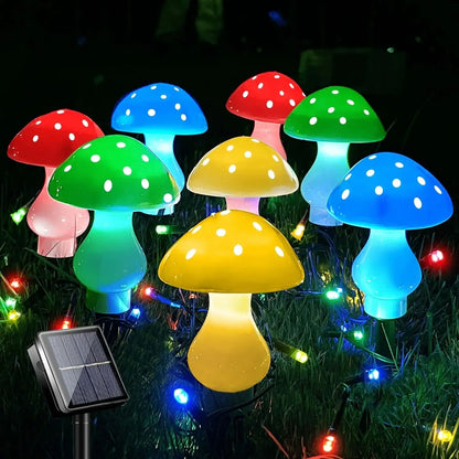 8pcs/set Outdoor Mushroom Solar Garden Lights 50 LED 8 Modes Waterproof