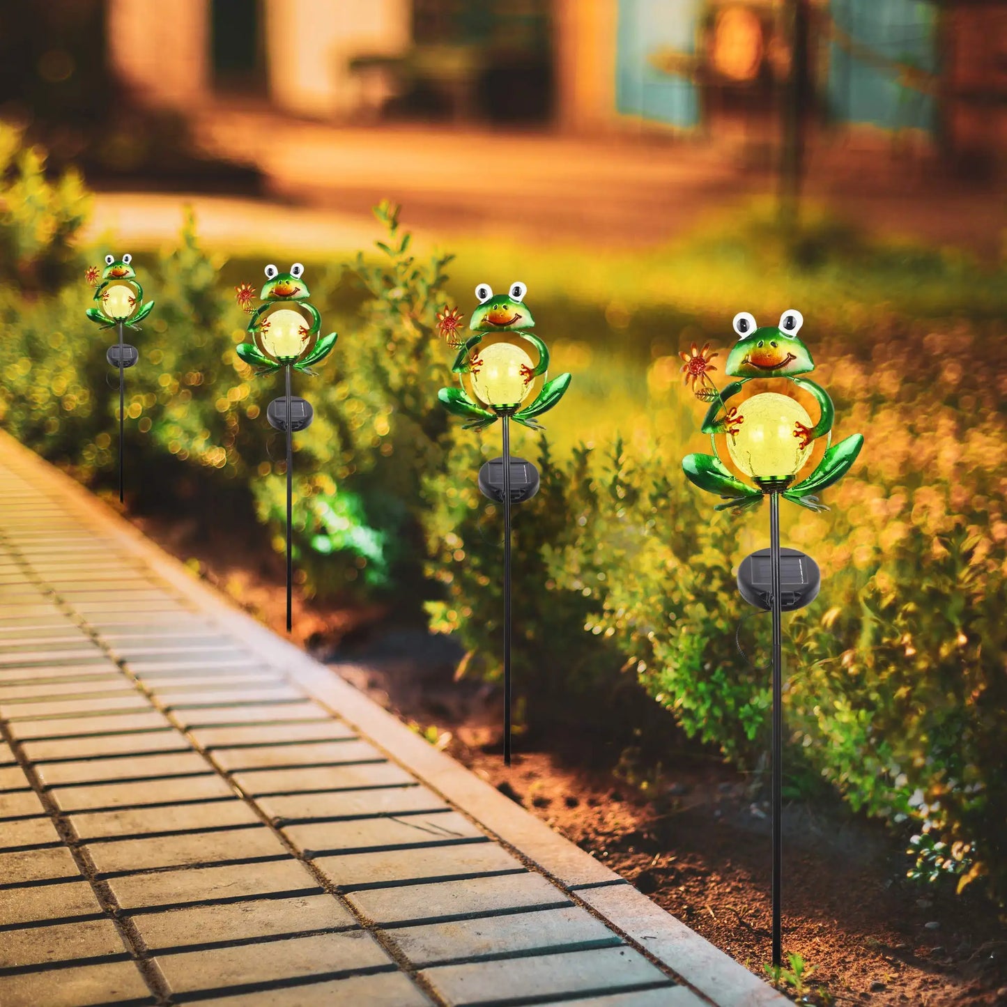 Metal Waterproof Frog Shape Stake Solar Light