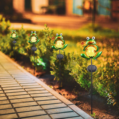 Metal Waterproof Frog Shape Stake Solar Light