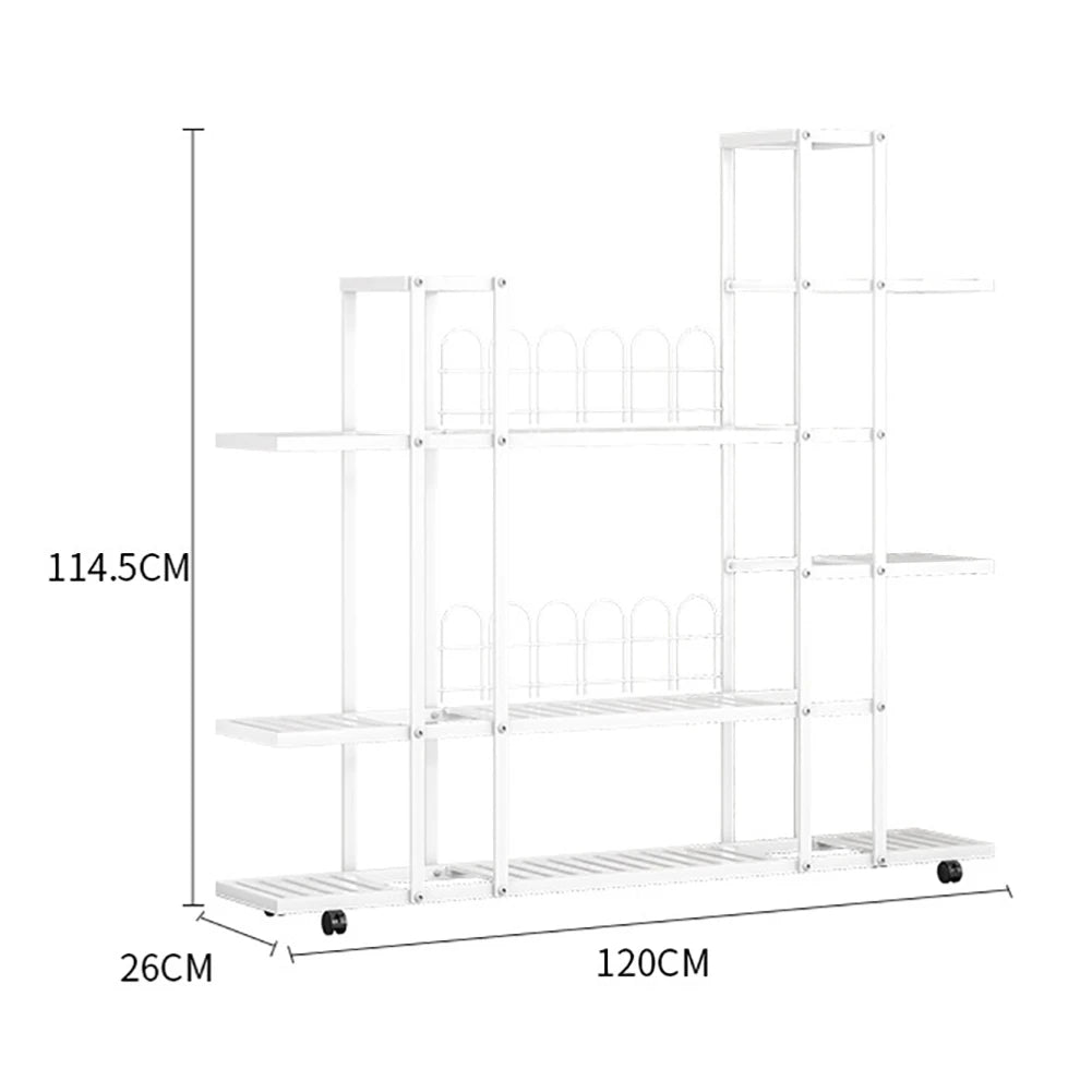 Indoor Outdoor, Wrought Iron Plant Stand w/Wheels