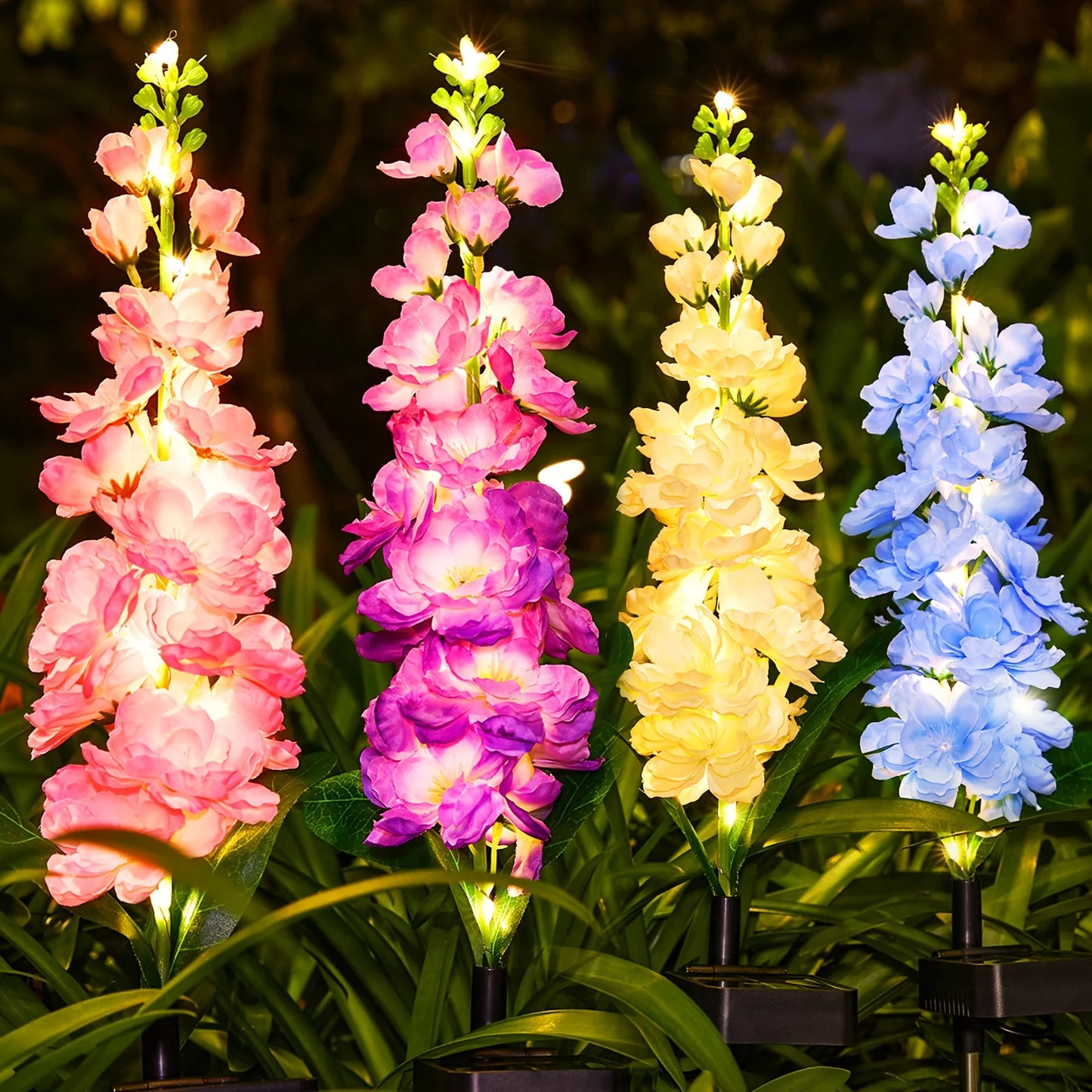 4 Pack  Outdoor Solar Flowers Lights