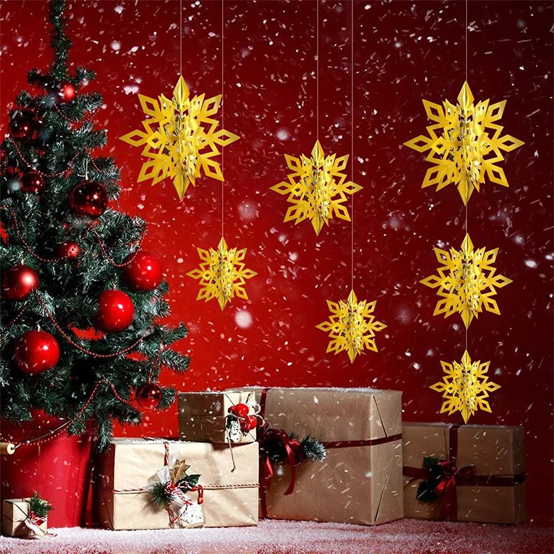 Snowflake Decor 3D Paper Snowflake Hanging Ornaments