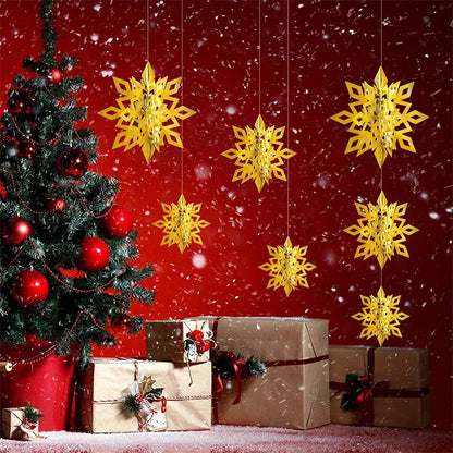 Snowflake Decor 3D Paper Snowflake Hanging Ornaments