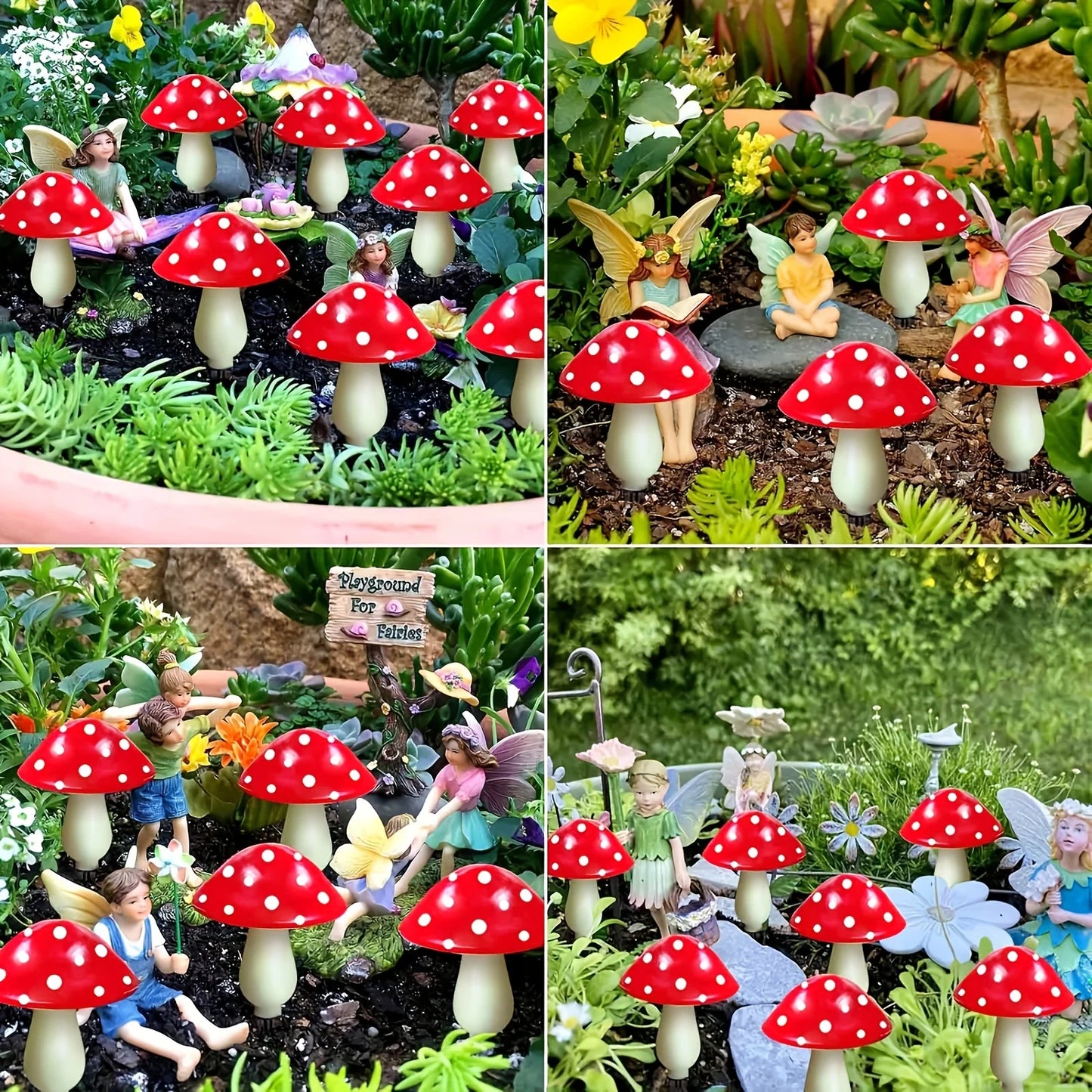 8 Solar Mushroom Lights Outdoor Decoration