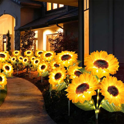 Solar Sunflower Lights Garden Stake