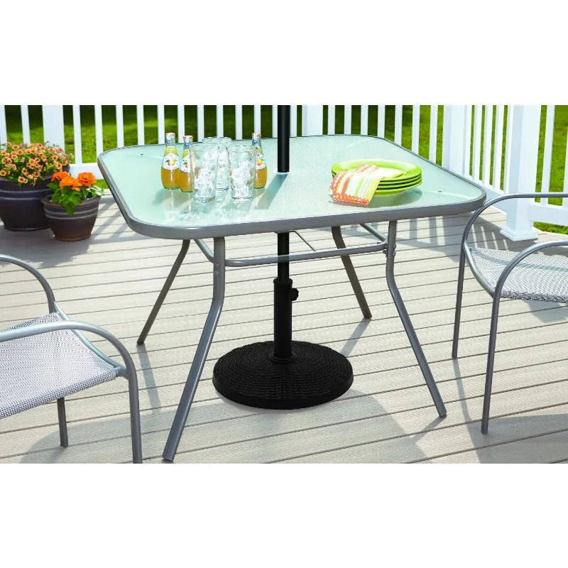 22lb Black Round Coated Resin Patio Umbrella Base