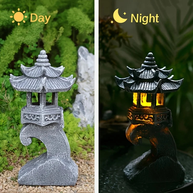 Solar Pagoda Lantern Garden Statue