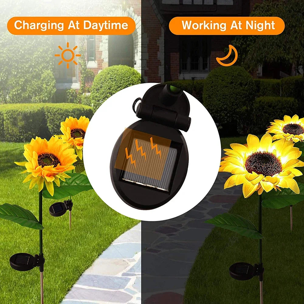 Outdoor Solar Sunflowers Waterproof LED Lawn Light