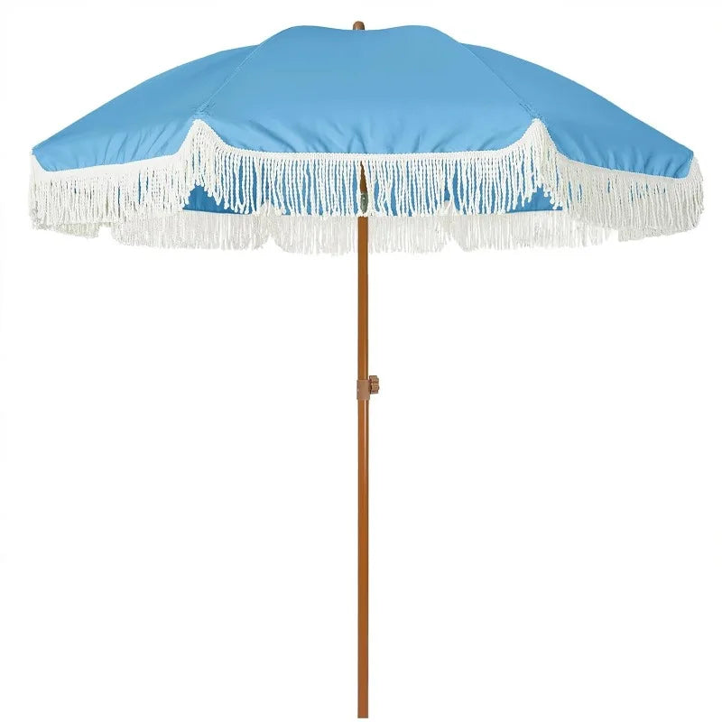 7ft Patio Umbrella with Fringe