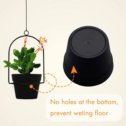 3-Pack Black Hanging Planters