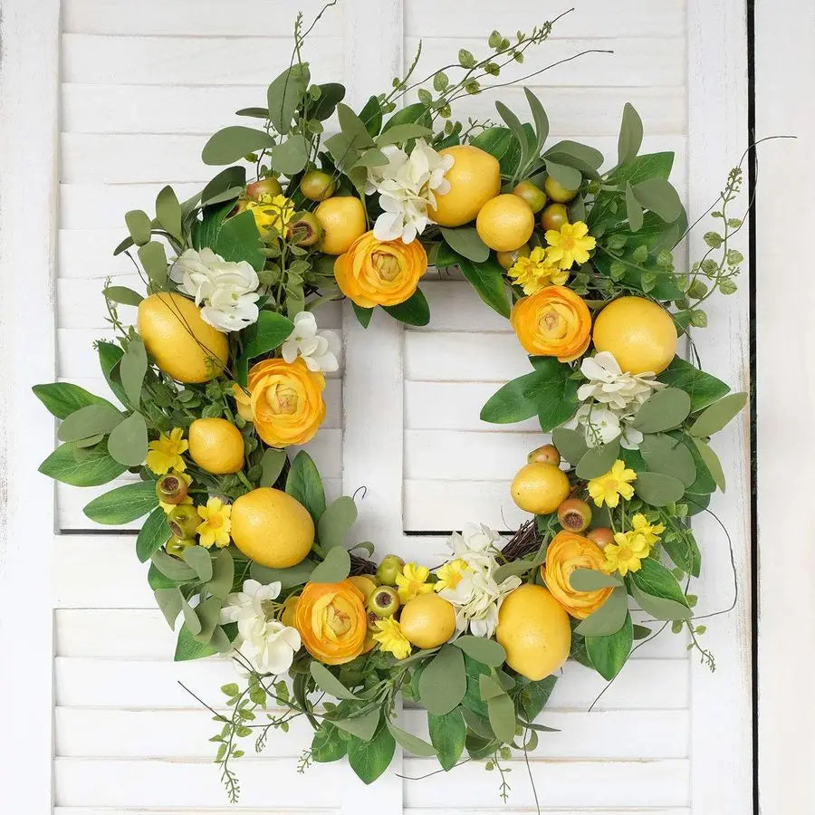 20 inch Artificial Lemon Wreath