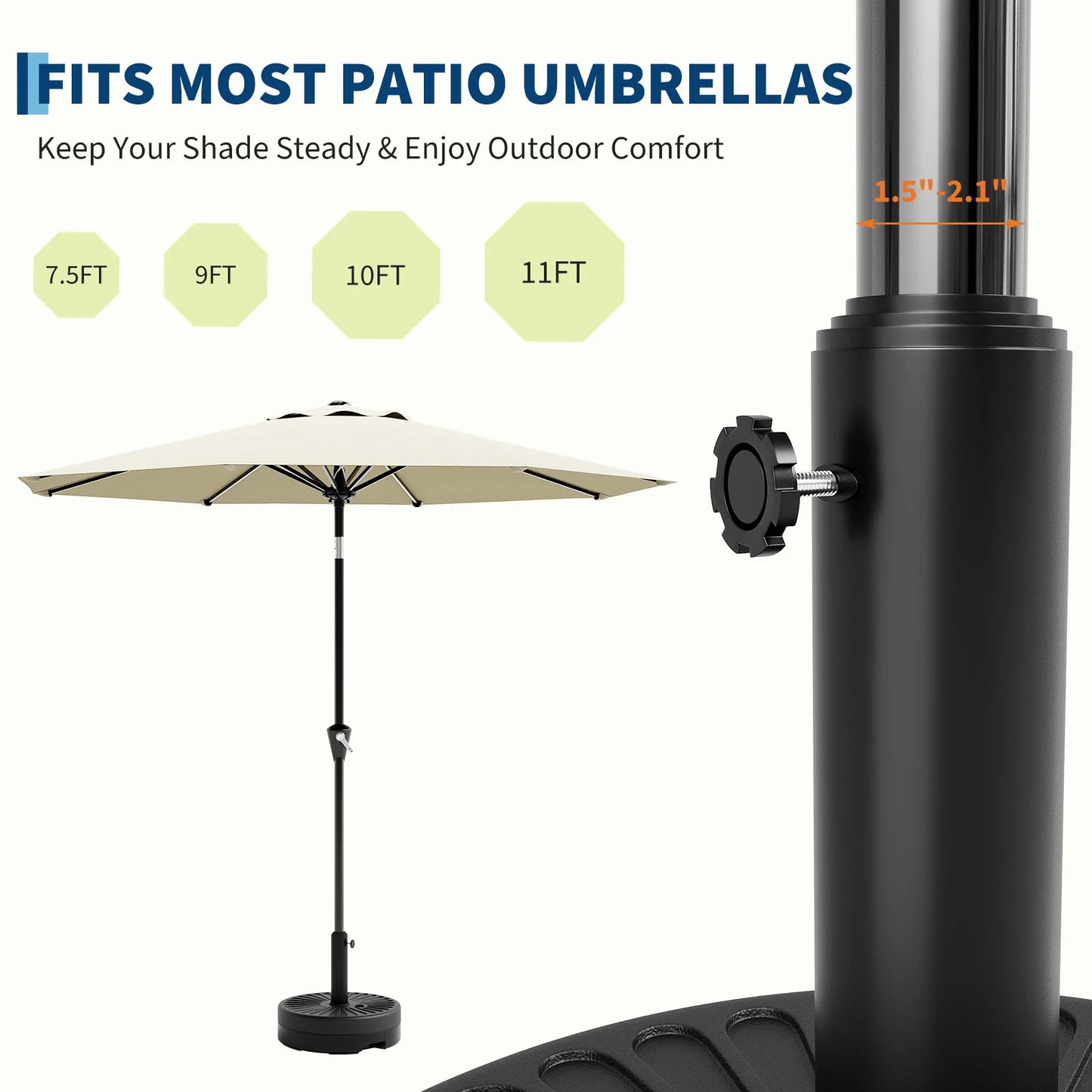 Heavy-Duty Water-Filled Patio Umbrella Base Stand