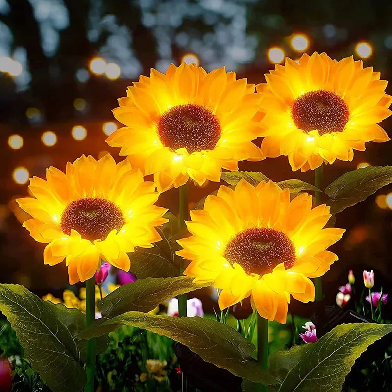 Solar Sunflower Lights Garden Stake