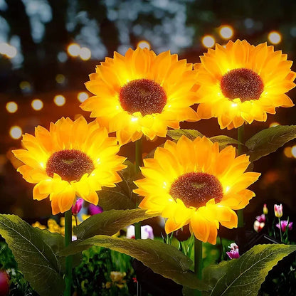 Solar Sunflower Lights Garden Stake
