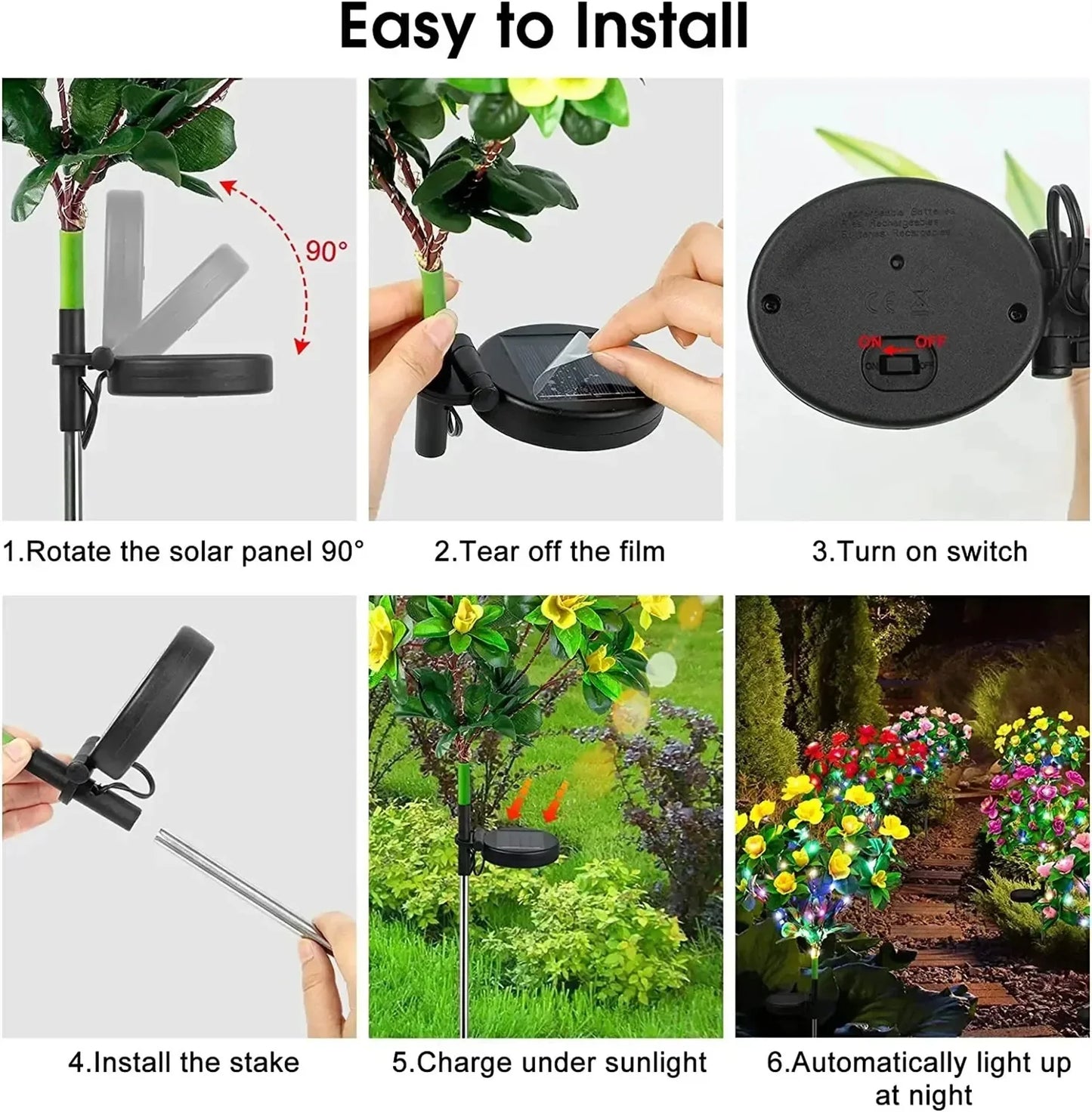 LED Solar Light Waterproof Azalea Flowers