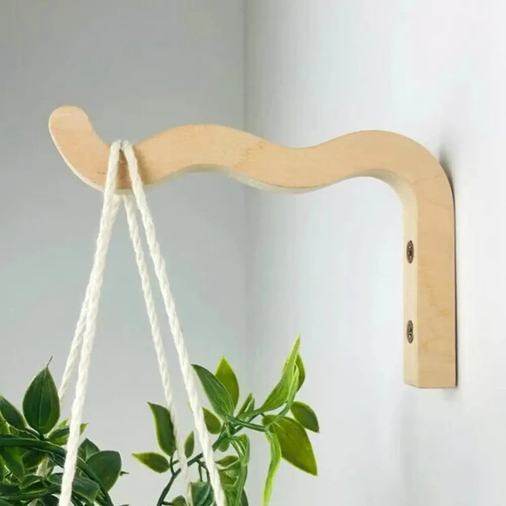Natural Wood Wall Plant Hanger
