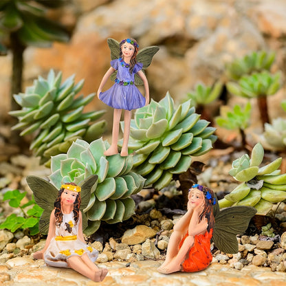 6 Pieces Miniature Fairy Sculpture Yard Ornaments Potted Plants Decor
