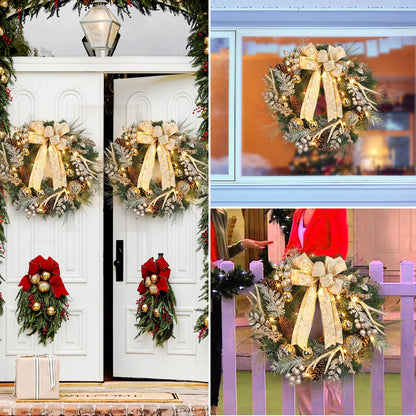 24 Inch Pre-Lit Traditional Wreath
